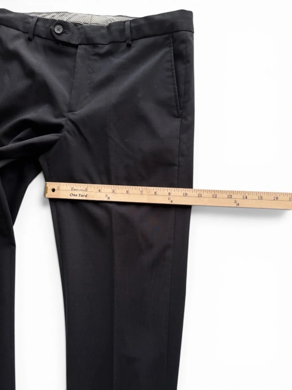 NORDSTROM Black Wool Blend Dress Pants Men’s Size 20 Flat Front Stretch